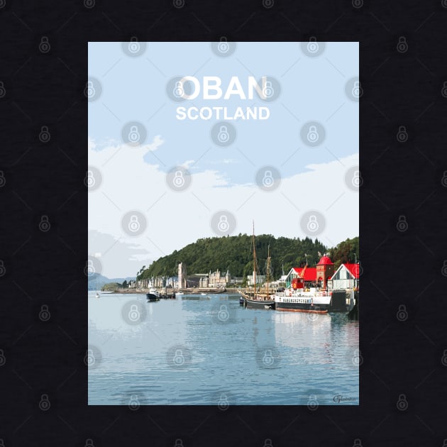 Oban Scotland. Scottish gift. Travel poster scottish highlands by BarbaraGlebska